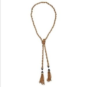 Luxe Silver and Gold Tassel Necklace - N757